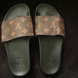 Louis Vuitton Monogram Brown and Black Sandals